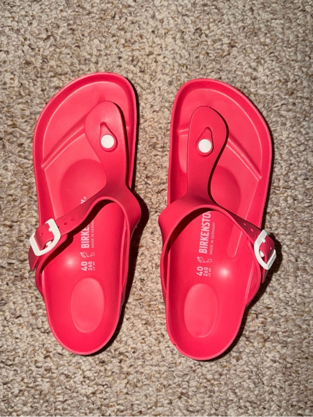 Birkenstock Coral-Red EVA Gizeh Thong Sandals